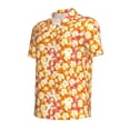 thumbnail image 2 of Balery Orchids Flowers Printed Men’s Short Sleeve Polo Shirt, Midweight Men's Shirt,Golf Polo shirts -Small, 2 of 9