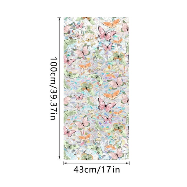 pstuiky Adhesivos de vidrio deslumbrantes, PVC, doble cara, coloridos, con plantas y flores. Adhesivos removibles para ventanas.