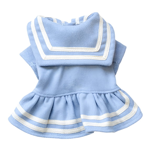 TELOLY 1Pcs Dog Dress,Polyester Girl Dog Clothes,Puppy Clothes for Small Dogs Girl,Blue,M