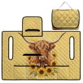 thumbnail image 5 of Whosucclay Quick Dry Golf Cart Seat Towel for Club Car Club Cars, 4 Storage Pockets with Holes Golf Cart Seat Blanket , Highland Cow Sunflower, 5 of 9