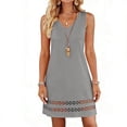 thumbnail image 4 of ClodeEU Women's V Neck Sleeveless A Line Mini Dress, Casual Summer Swing Dress Gray,Women's Plus M, 4 of 6