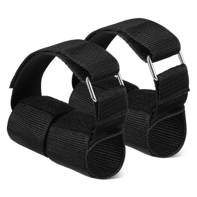 Phenofice 2 Pcs Elliptical Machine Straps Adjustable Size Black Material For Leg Workouts Professional Gym