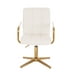 thumbnail image 2 of Silla de Tocador-Escritorio giratoria Euroluce Contemporary Design con brazos cromo dorado altura ajustable tapizado PU, 2 of 5