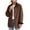 Brown, variant on Women's Corduroy Collar Shacket Jacket Casual Long Sleeve Button Down Loose Fit Utility Coat Oversized Fall Outerwear with Big Patch Pockets