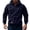 Navy, variant on Mens Fall Casual Corduroy Sweatshirt Solid Color Hooded Pullover Shirt Fashion Warmth Comfy Fit Top Khaki S