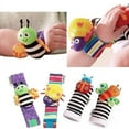 thumbnail image 5 of MEZOOM Cute Animal Soft Baby Socks Toys Wrist Rattles and Foot Finders for Fun Butterflies and Lady Bugs Set 4 pcs, 5 of 6