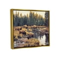 thumbnail image 3 of Stupell Industries Bison Grazing Along Stream Animals & Insects Painting Gold Floater Framed Art Print Wall Art, 3 of 6