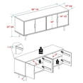 thumbnail image 2 of 60" Simple 4-Door Solid Wood TV Stand - Walnut, 2 of 6