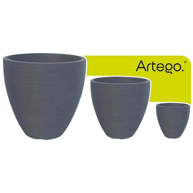 Macetas modernas Artego Japi set de 3 piezas BIG SIZE para exteriores grande ORBITA de Polietileno ultra ligera
