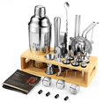 thumbnail image 1 of Mixology Bartender Kit Bar Set with Bamboo Stand, 35pcs 24oz Cocktail Shaker Set Cocktail Kit, Professional Stainless Steel Bar Tool Set, 1 of 8