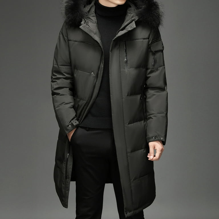 ジャケット・アウター KOCHE Parka Docking Long Coat Men's Parkas Winter Knee-Length Down Jacket Thickened Warm