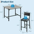 thumbnail image 2 of 5-Piece Dining Table Set W/Footrest & Backrest, Bar Table Set with 4 Upholstered Chairs, Bar Table and Chairs Set with Corner Protector, for Pub, Dining Room, Kitchen, 2 of 8
