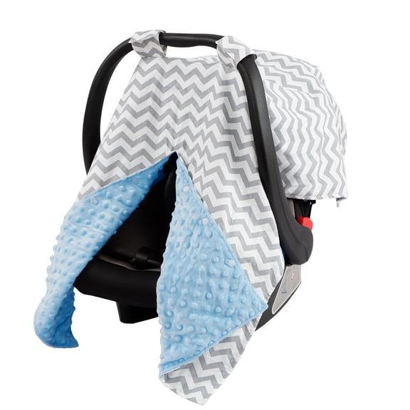 Stripe Carseat Covers Baby , Minky Infant Car Seat Cover Winter, Peekaboo Opening Car Seat Canopy, Multi-use Baby Carrier, Stroller, Nursing Cover