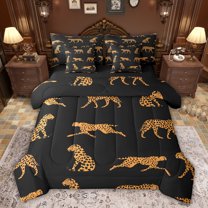 Castle Fairy Teens Leopard Animal Twin Bedding Sets,Wildlife Cheetah Bedding Comforter Set