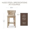 thumbnail image 5 of Open Box Maven Lane Hugo Bar Stool Weathered Oak Finish w/Avanti Vegan Leather, 5 of 6