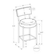 thumbnail image 2 of Monarch Specialties Barstool, Counter Height, Set Of 2, Kitchen, Black Leather Look, Black Metal, Contemporary, Modern, 2 of 3