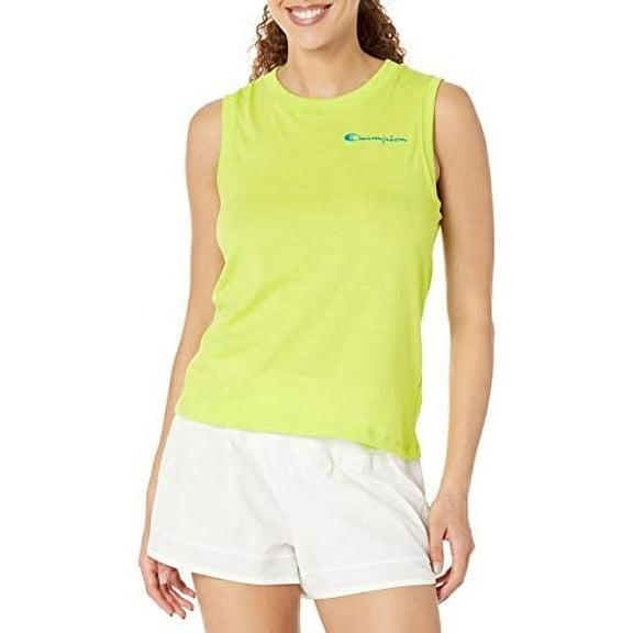 Champion SWEET GREEN HEATHER Women's Powerblend Muscle Tank Top, US Medium