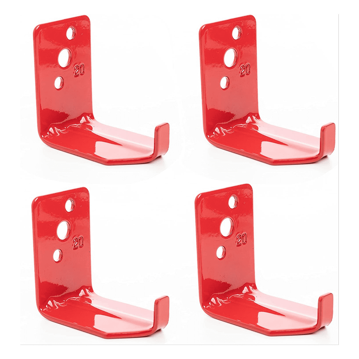 Lot De 200 Supports D'Extincteur – Fixation Murale En Plastique Rouge – Modèle Standard