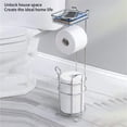 thumbnail image 3 of MOMOJIA Elegant Iron Standing Tissue Dispenser Large Capacity Modern Floor Mounted Toilet Paper Stand for Homes Office Or Travel, 3 of 12