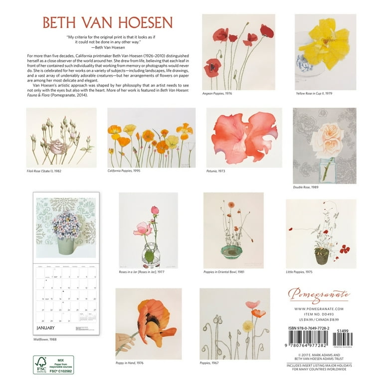 Beth Van Hoesen 2018 Calendar - Walmart.com