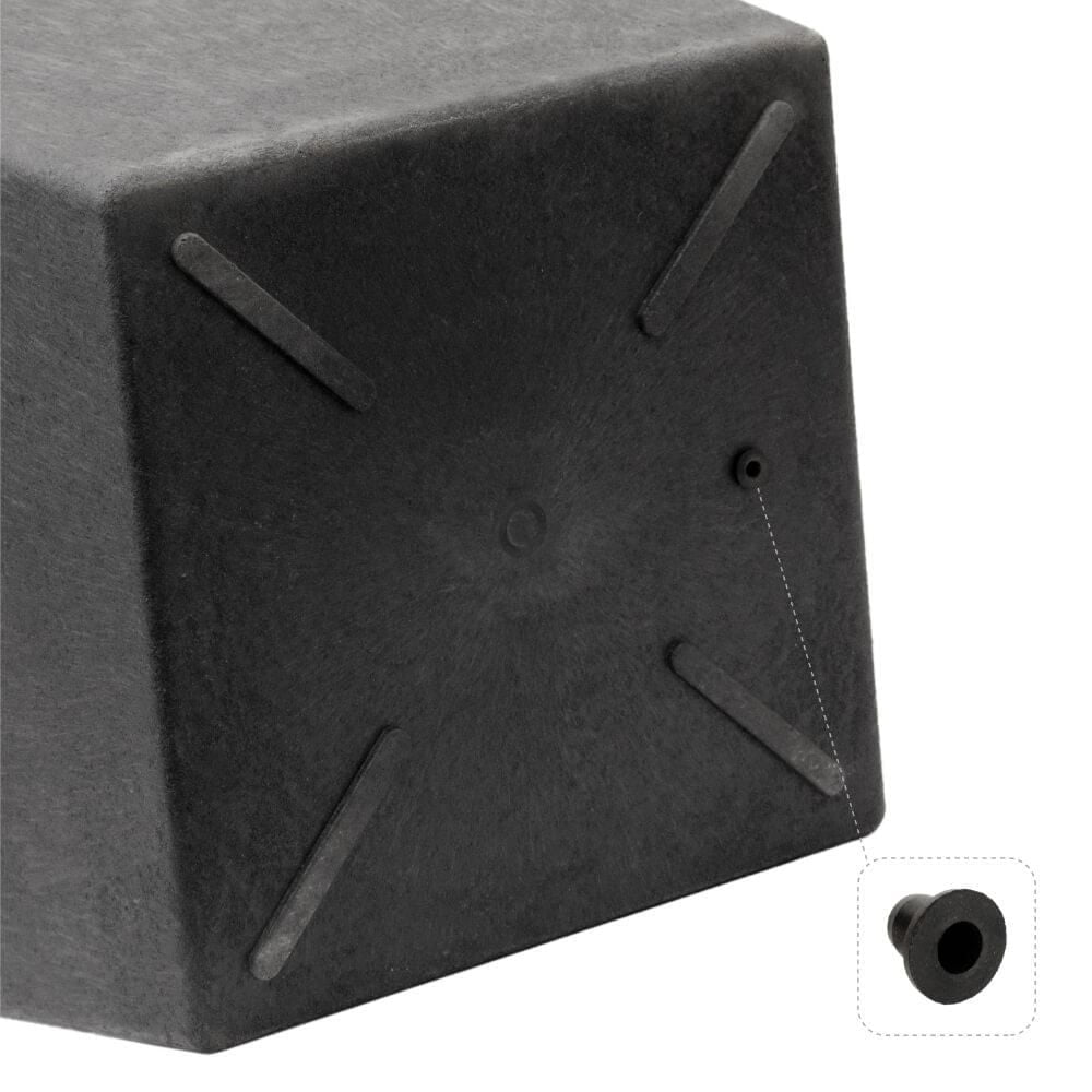 Tierra Verde 23in W x 20in H Piazza Large Square Statement Recycled Materials Self-Watering Indoor/Outdoor Planter Pot, Black