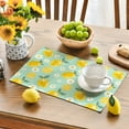 thumbnail image 5 of Sm:)e Daisy Floral Lemon Summer Placemats Set of 4, 12 x 18 Inch,Healthy Fruit Watercolor Rustic Botanic Table Cover for Party Picnic Dining Room Kitchen, 5 of 7