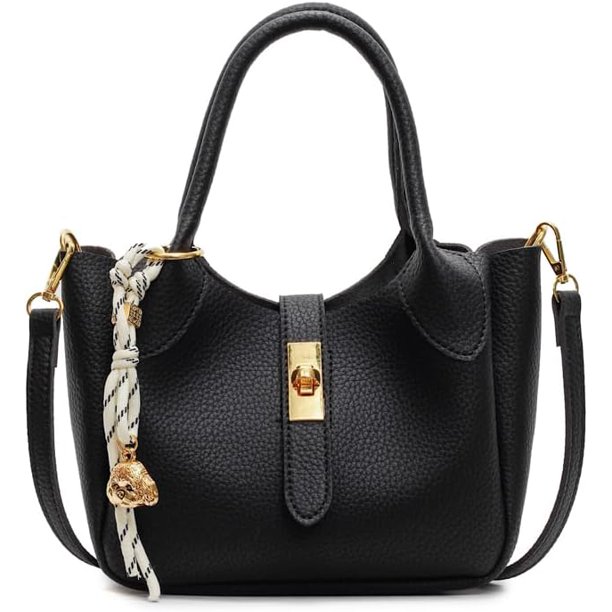 LHSHIDU Bucket Bags for Women Crossbody Top Handle Bag Elegant Handbag Tote Purse Faux Leather Shoulder Bag with Zipper