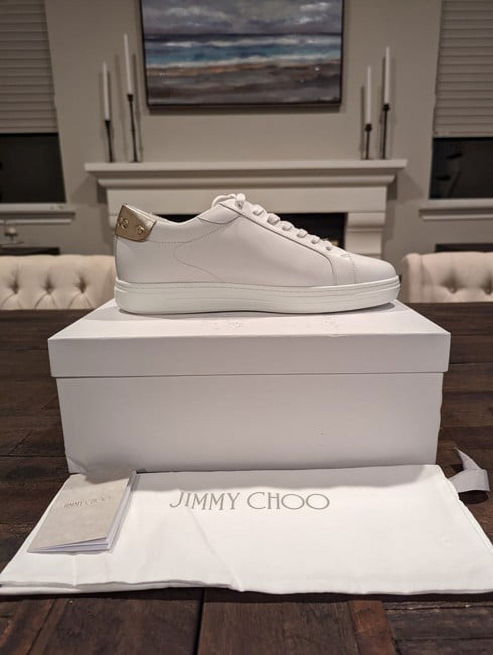 Shop Jimmy Choo Star Studded Street Style Plain Leather Logo Outlet Sneakers  (028KAI/M.OOMX) by leespoir | BUYMA