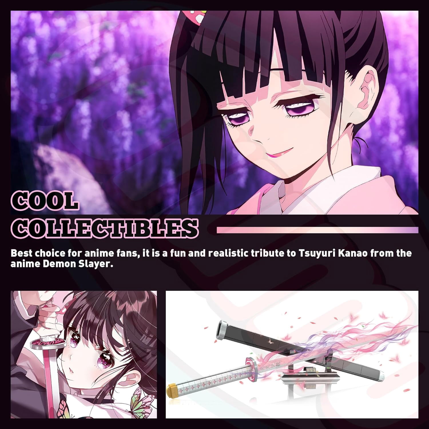 GZBricker Anime Tsuyuri Kanao Katana Swords Building Sets Cosplay for Adults Compatible with Lego