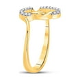 thumbnail image 4 of Diamond Princess 10kt Yellow Gold Womens Round Diamond Double Heart Ring 1/12 Cttw, 4 of 4