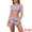 Blue Purple, variant on Women's 2 Piece Leaf Print Color Block Bikini Set XL Blue Purple