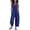 Blue, variant on Summer Jumpsuits for Women Casual Fashion Round Neck Button Sleeveless Solid Color Pocket Jumpsuit