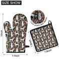 thumbnail image 6 of White Poodle Dog Hawaiian Floral Kitchen Oven Mitt and Pot Holder Sets 2 Pcs for Baking, Cooking and Grilling, Heat Resistant Up To 392 °F, 6 of 7