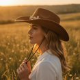 thumbnail image 5 of Hsqqdc Western Cowboy Hat with Flower Band Cowgirl Cap for Parties, 5 of 7