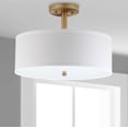 thumbnail image 2 of SAFAVIEH Lighting Collection Clara Gold 16-inch Diameter Semi Flush Mount Ceiling Light Fixture (LED Bulbs Included), 2 of 6