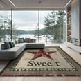 thumbnail image 2 of ODIKA 8'x10' Washable Area Rug Primitive Folk Vintage Lettering Distressed Farmhouse Border for Living Room, Under Sectional, Family , Durable, Non-Slip, 2 of 7