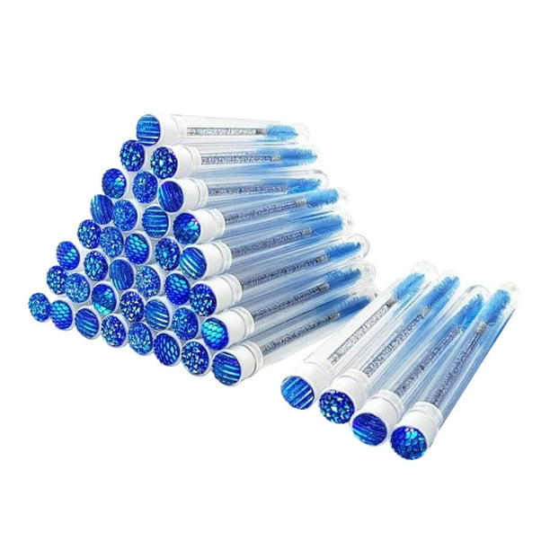 Cepillo de rímel desechable,Cepillo de pestañas Máscaras desechables Cepillos portátiles,Pincel para ojos Suministros para brochas de maquillaje Regalo profesional,Herramientas de Azul