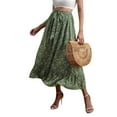 thumbnail image 2 of Txlixc, vestido Floral de verano para mujer, cintura alta, bohemio, fluido, falda oscilante, informal, línea A, cintura elástica, lazo, volante, longitud media, vestido de playa Txlixc  Casual, 2 of 7