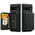 thumbnail image 1 of Nalacover Zipper Wallet Case for Google Pixel 7 Pro, Soft Silicone Shockproof PU Leather Detachable Card Slots Holder Cash Pocket Slim Cover with Kickstand Magnetic Lens Protective Case,Black, 1 of 7