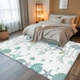 thumbnail image 5 of Turquoise Coastal 8x10 Area Rugs, Summer Beach Coral Shell Starfish Ocean Non-Skid Rubber Backing Large Rectangle Rugs - Living Room Bedroom Home Office, Indoor Floor Mat Carpets Washable Rug, 5 of 9