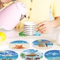 thumbnail image 2 of (BD123) Juego Posavasos Diamantes DIY para en La Playa La Serie Vacation (posavasos + Estante Almacenamiento 8 Piezas), 2 of 7