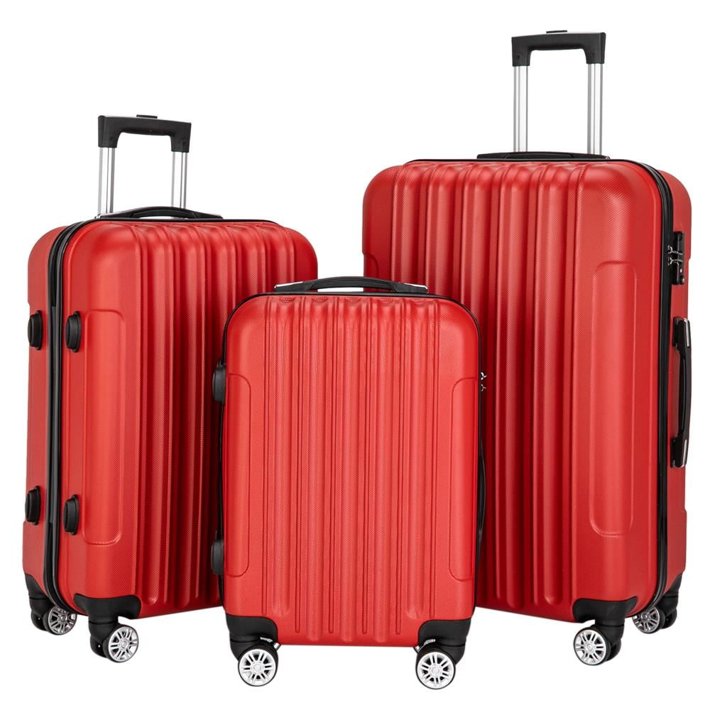 Ktaxon Luggage 3 Piece Sets PC+ABS Spinner Suitcase