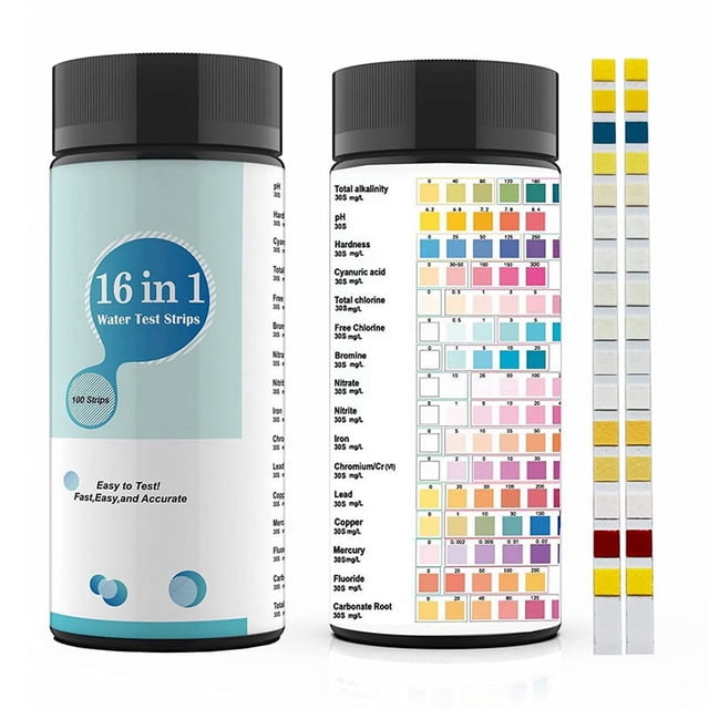 16 in 1 Water Test Kits,100PCS Drinking Water Testing Strips,Tap and Water Test Strip&ETesting for PH,Lead,Chlorine,1 set x water testing kits for drinking water(100Pcs)