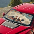 thumbnail image 5 of Xixirimido Car Windshield Sun Shade Car Sun Visor Block UV Rays Foldable Automotive Windshield Sunshades Front Window Sun Blocker Keep Your Vehicle Cool, Boho Mandala Roosters, 5 of 8