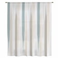 thumbnail image 2 of Teal Beige Brown Sheer Curtains 108" Extra Long, Modern Oil Painting Striped Abstract Light Filering Curtains, Privacy Drapes Simi Floor to Veiling Curtain for Living Room Large Window Treatment, 2 of 9