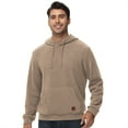 thumbnail image 3 of QPNGRP Men's Pullover Hoodies Plaid Long Sleeve Drawstring Casual Hooded Sweatshirts with Kanga Pockets Khaki XL, 3 of 6