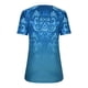 thumbnail image 5 of ICHUANYI Clearance Women's Summer V-Neck Printing Short Sleeve Lapel Shirt(Blue, XXL) ICHUANYI WER2023081110386, 5 of 6