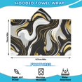 thumbnail image 2 of Black Marble Gold Wave Pattern Hooded Bath Towel，50"x30" for Ages 3 To 12 Kids, Quick Dry Lightweight Soft Microfiber Hood Beach Towel Cover Up for Kids, 2 of 7