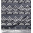 thumbnail image 1 of Soimoi Poly Georgette Fabric Leaves & Floral Block Print Fabric by The Yard 52 Inch Wide, 1 of 3