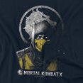 thumbnail image 2 of Mortal Kombat X Scorpion Bust Women's T Shirt, Navy, Large, 2 of 6
